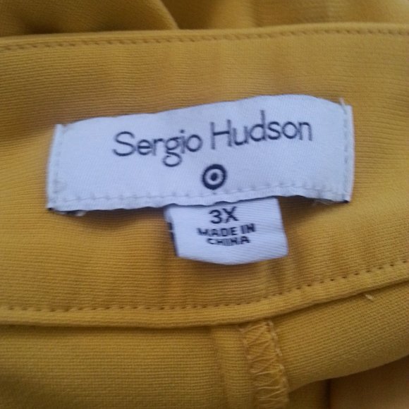 Sergio Hudson High Waist Wide Leg Trousers for Target Yellow Plus Size 3X - Picture 2 of 5